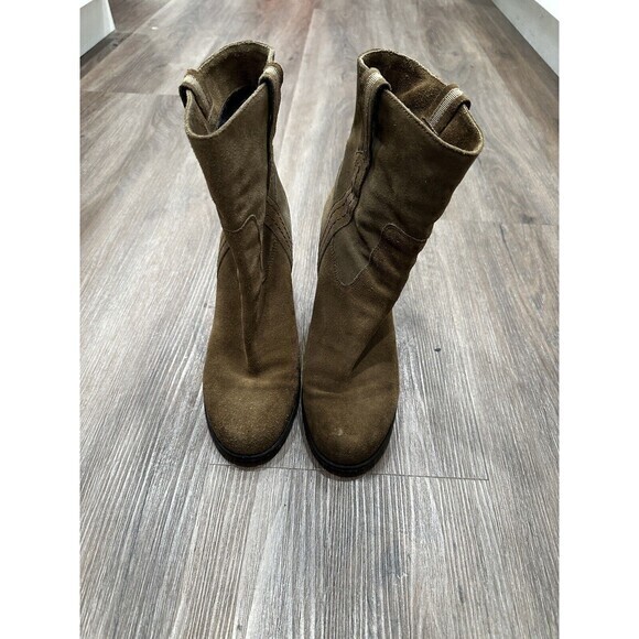 KATE SPADE New York BAISE bootie SIZE 9 M Block Heel Suede Leather Tobacco Brown - Picture 1 of 13